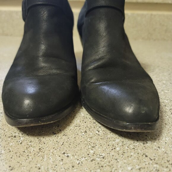 Eileen FIsher Black Leather Cut Out Ankle Bootie Size 10 - Picture 3 of 10